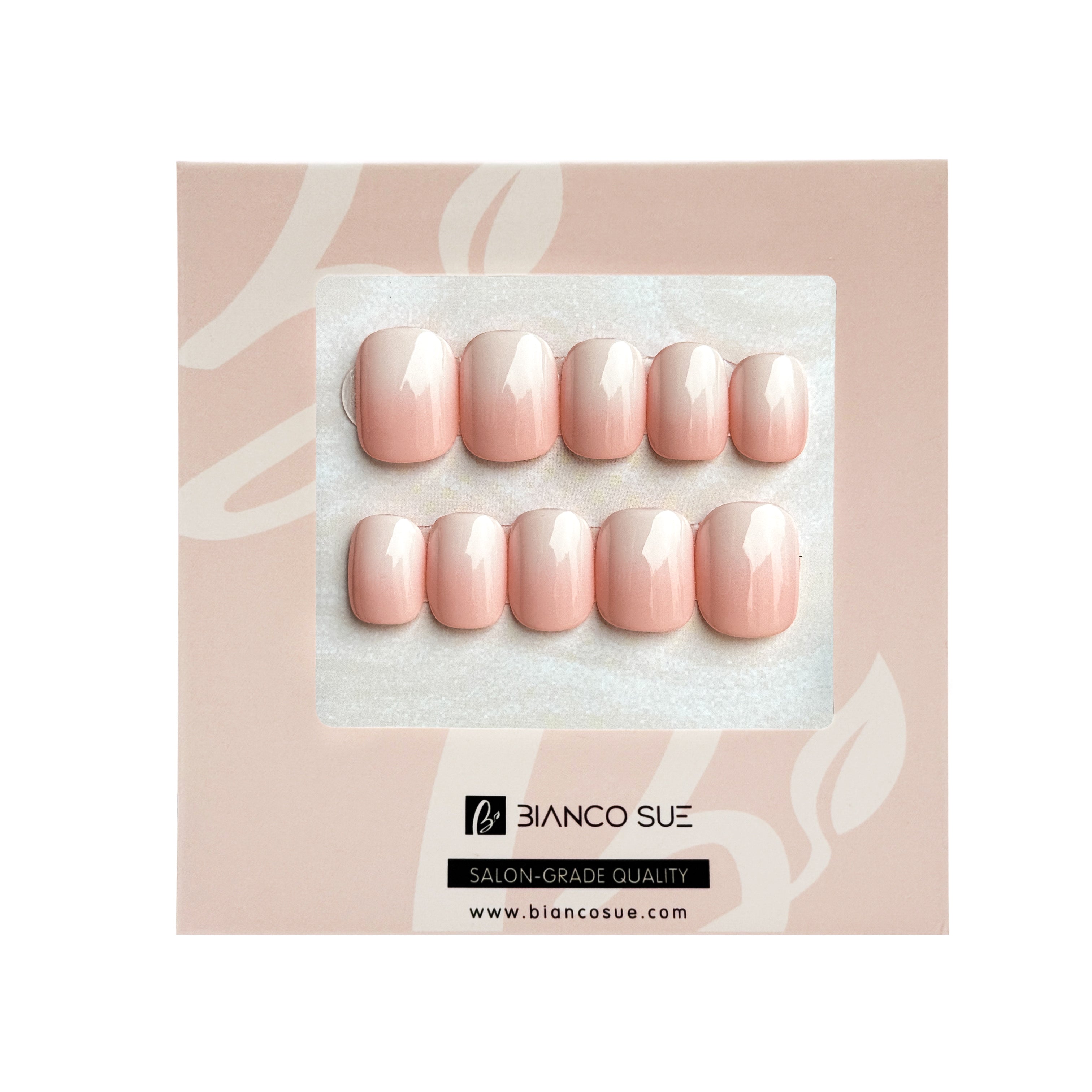 Salon Quality Press-on Nails Kit- Extra Short Squoval Soft Pink Ombre