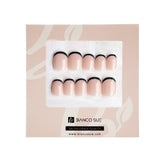 Salon Quality Press-on Nails Kit - Extra Short Squoval Sharp Black French