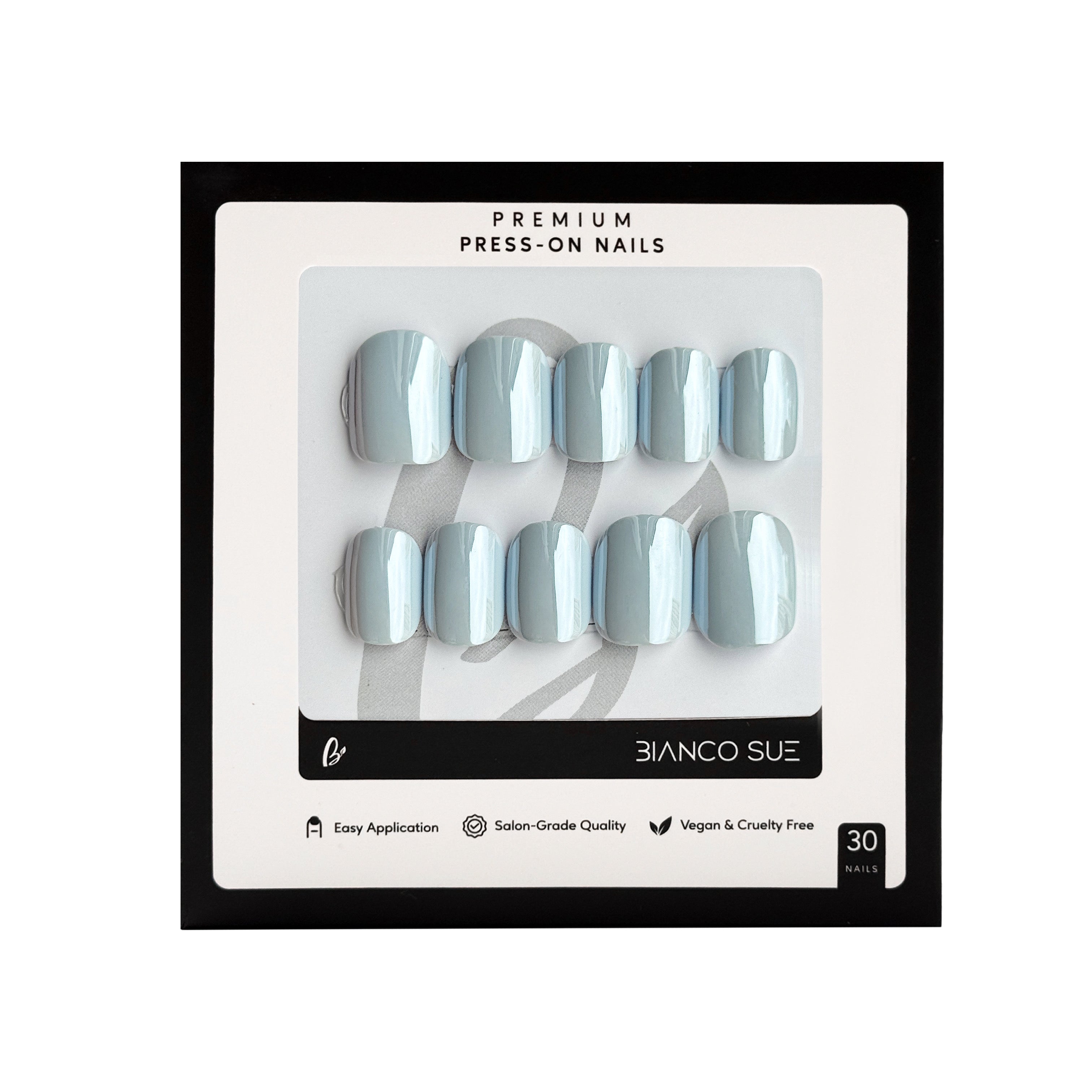 Salon Quality Press-on Nails Kit- Extra Short Squoval Light Blue