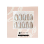 Opal Veil | Salon Quality Press-on Nails Kit - Short Almond White Cat-Eye