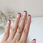 Salon Quality Press-on Nails Kit - Extra Short Squoval Sharp Black French