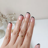 Salon Quality Press-on Nails Kit - Extra Short Squoval Sharp Black French