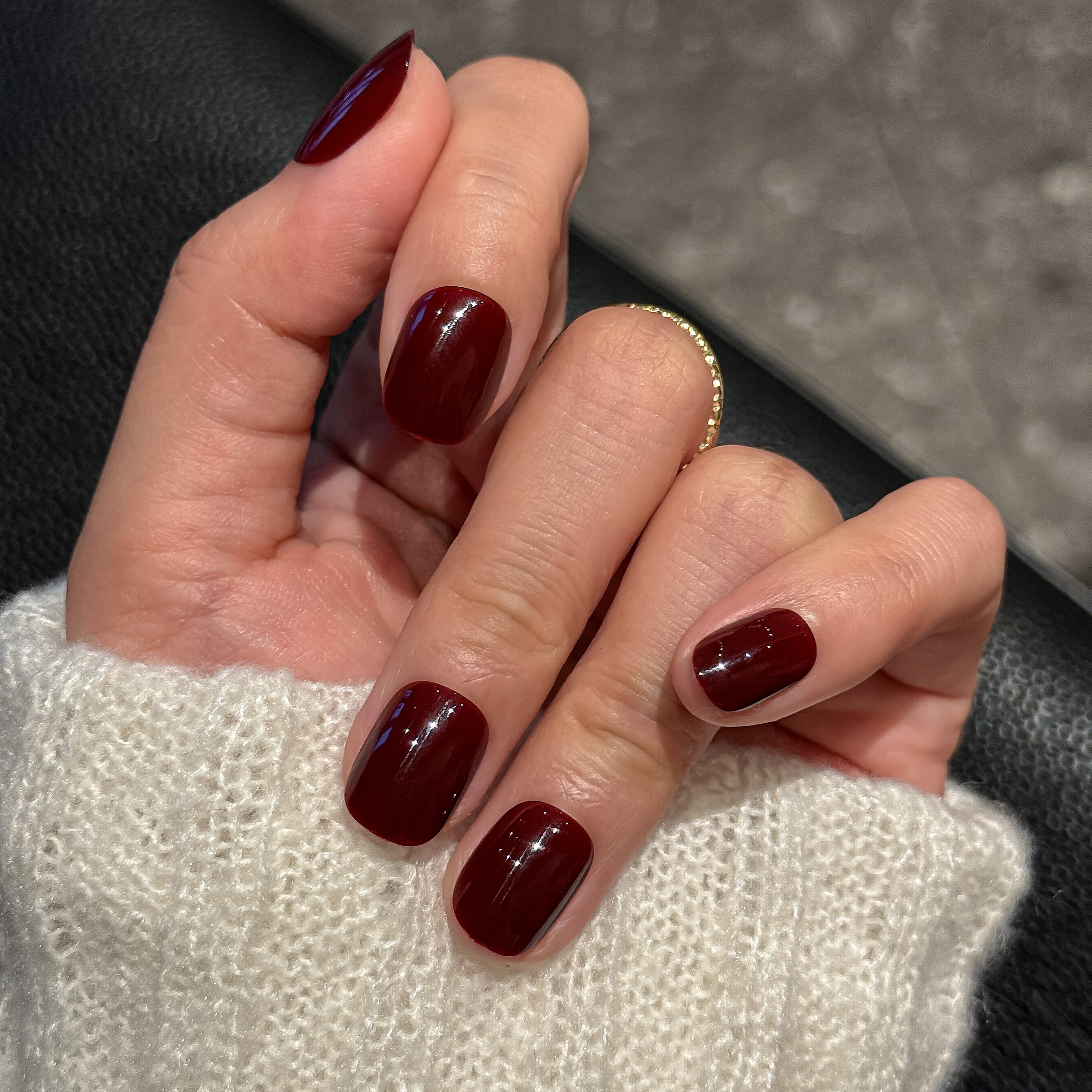 Salon Quality Press-on Nails kit | Extra Short Squoval Dark Red