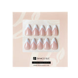 Vivid V | Salon Quality Press-on Nails Kit - Short Almond White French V-Tip