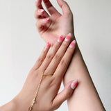 Love Whisper | Salon Quality Press-on Nails - Short Almond Ombre with Heart Accents