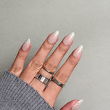 Artic Edge-Short Almond Modern Curve French Tip Press-on Nails Kit