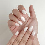 Barely Ivory – Super Short Almond Shape | Salon Quality Press-on Nails Kit – Creamy Off-White Nails