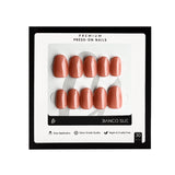 Caramel Kiss | Salon Quality Press-on Nails Kit- Short Oval Terracotta Gloss