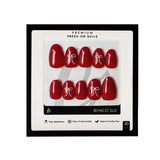 Cherry Tied-Short Round Red with Bow Accents Press-on Nails Kit