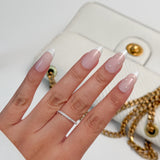 French Grace- Medium Almond French Tip with Pearls Press-on Nails Kit