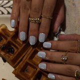 Morning Dew | Salon Quality Press-on Nails Kit- Extra Short Squoval Light Blue
