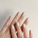 Oat Milk – Short Oval Shape | Salon Quality Press-on Nails Kit – Creamy Neutral Nails Design Name: Oat Milk — Press-on Nails