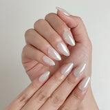 Ivory Film | Salon Quality Press-on Nails Kit – Short Almond Soft Ivory Nude