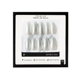 Lunar Glow- Medium Almond White Chrome Press-on Nails Kit