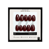 Merlot Noir-Short Oval Shape | Salon Quality Press-on Nails Kit – Short Oval Deep Wine Nails