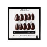 Molten Cocoa-Short Almond Brown Glazed Press-on Nails Kit