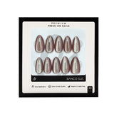 Plum Aura | Salon Quality Press-on Nails Kit – Short Almond Shimmery Plum