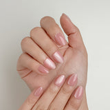 Rose Gleam – Super Short Almond Shape | Salon Quality Press-on Nails Kit – Shimmery Pink Nails