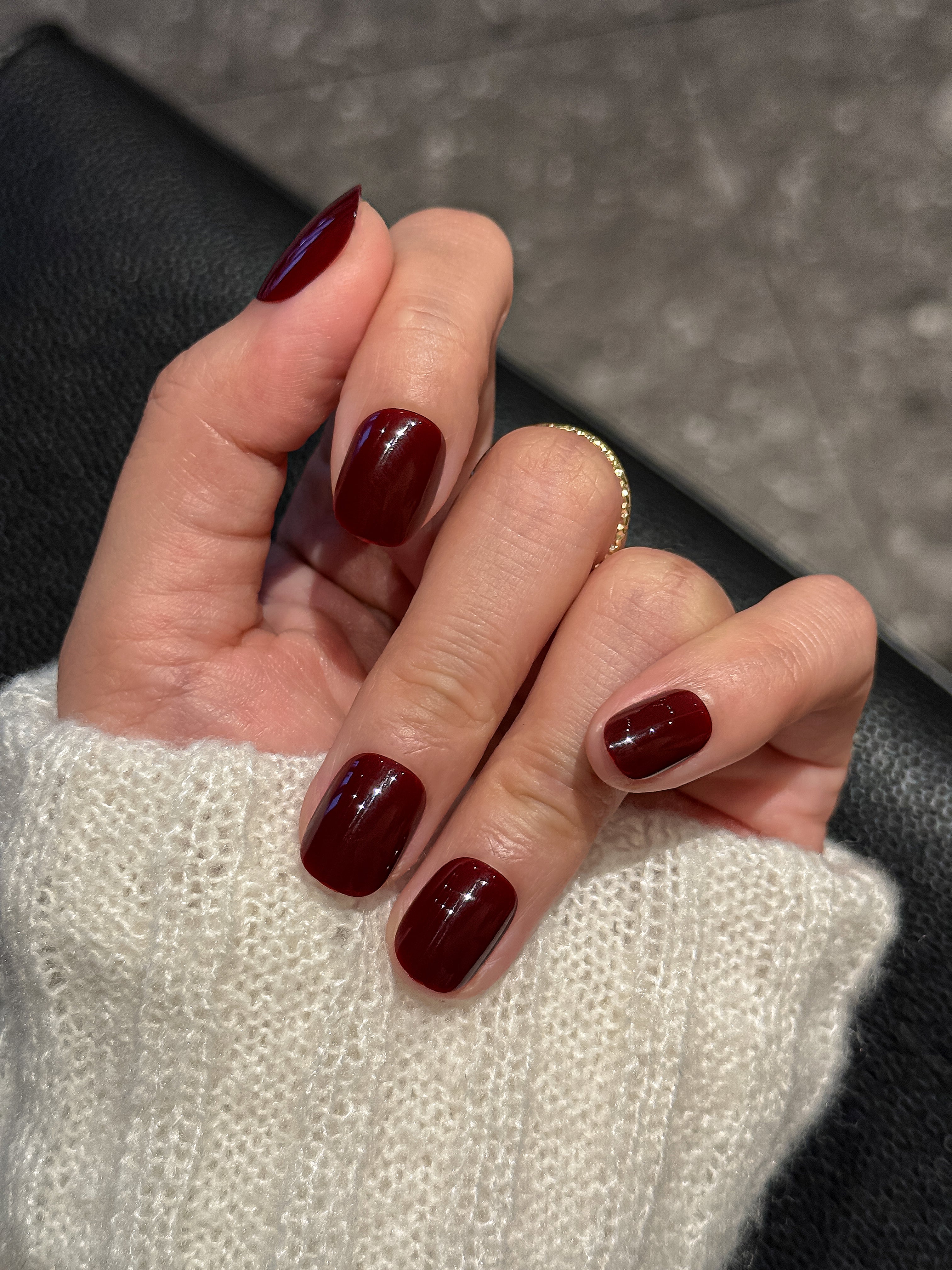 Salon Quality Press-on Nails kit | Extra Short Squoval Dark Red