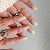 Suny Tips- Short Almond Yellow French Tip Press-on Nails Kit