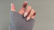 Artic Edge | Salon Quality Press-on Nails | Short Almond Modern Curve French Tip